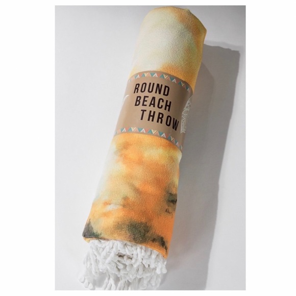 ☀️New☀️ Ruggine Boho Tie Dye Round Beach Towel - Picture 3 of 3